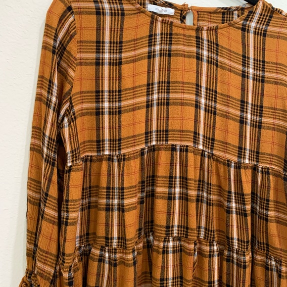 Maurices plaid tiered peasant blouse shirt women’s boho bohemian classic small - Picture 3 of 13